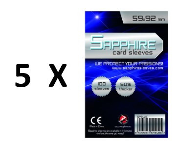SOTTOCOSTO: 5 pacchi da 100 Bustine protettive Sapphire formato 59x92mm