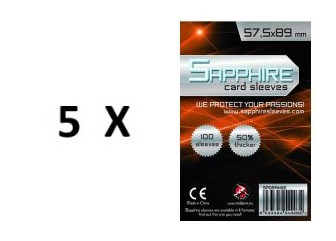SOTTOCOSTO: 5 pacchi da 100 Bustine protettive Sapphire formato 57,5x89mm