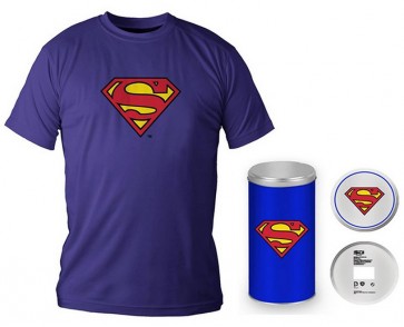 T-Shirt Dc Comics Superman Logo Blue Boy Deluxe (Taglia Medium)