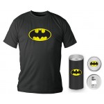 T-Shirt Dc Comics Batman Logo Black Boy Deluxe (Taglia Medium)