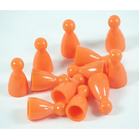 10 Pedine con Testa per Giochi da Tavolo - Arancioni (E-raptor)