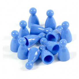 10 Pedine con Testa per Giochi da Tavolo - Blu (E-raptor)