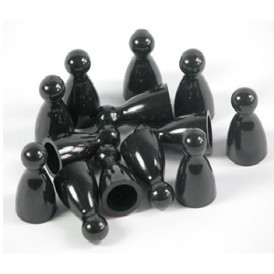 10 Pedine con Testa per Giochi da Tavolo - Nere (E-raptor)