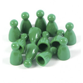  10 Pedine con Testa per Giochi da Tavolo - Verdi (E-raptor)