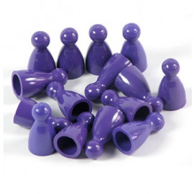 10 Pedine con Testa per Giochi da Tavolo - Viola (E-raptor)