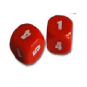 Coppia di dadi numerati da 1 a 6 (dado rosso)
