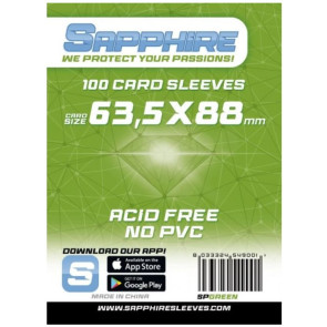 100 Bustine protettive Sapphire formato 63,5x88mm