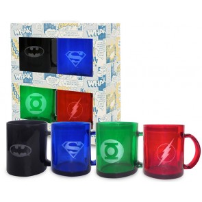 Set di 4 tazze translucenti Supereroi Dc Comics