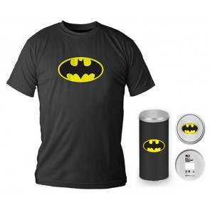 T-Shirt Dc Comics Batman Logo Black Boy Deluxe (Taglia Extra Extra Large - XXL)